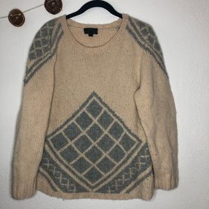 JCREW Cream and Grey crew neck sweater